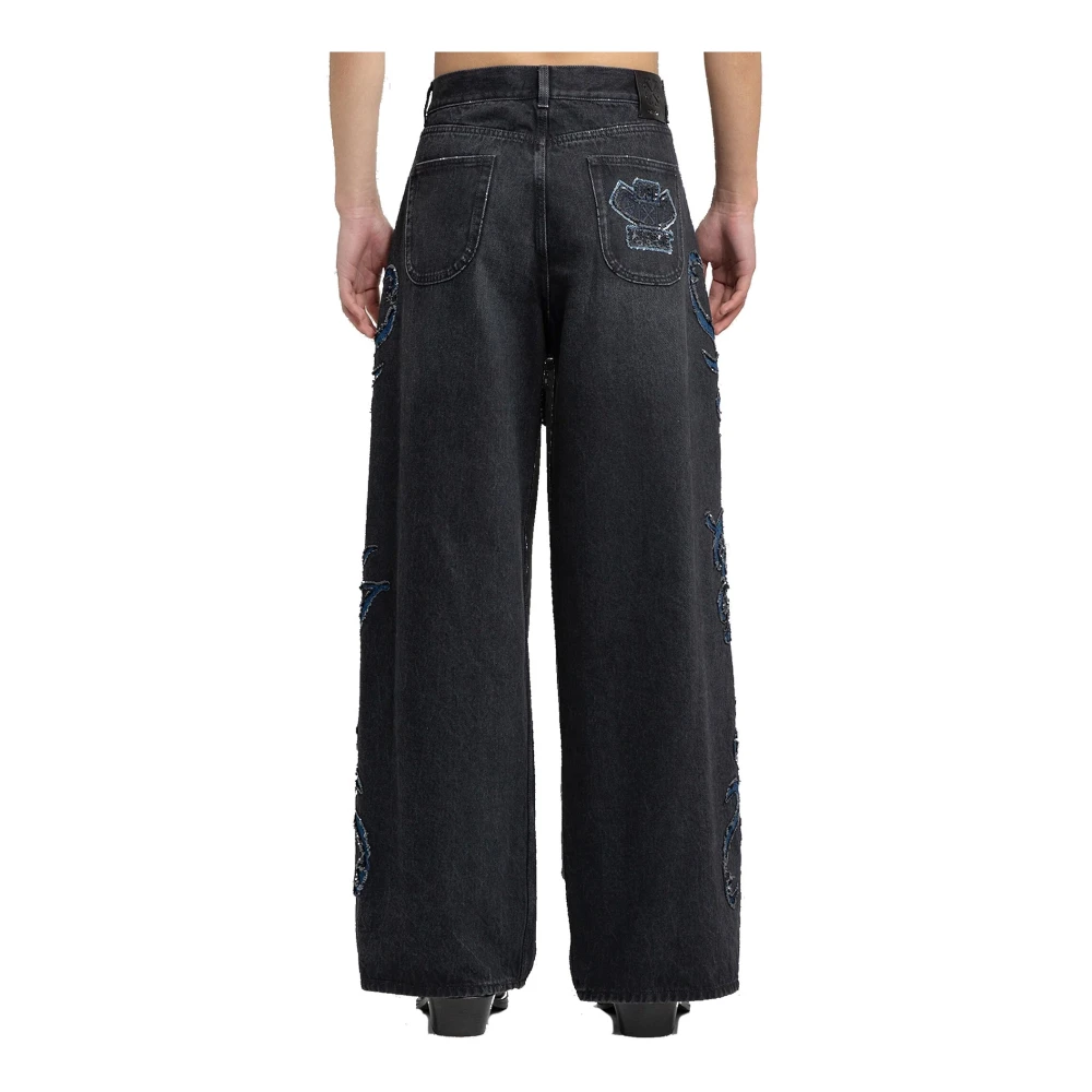 Off White Zwarte Denim Flared Jeans Black Heren