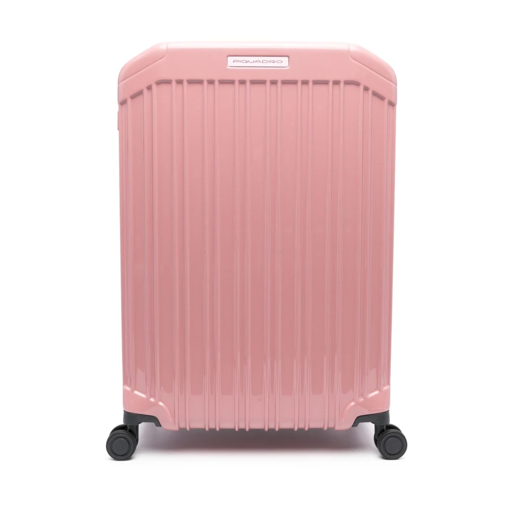 Piquadro Unisex Rosa Resväskor One Size, Polyester, Medium Expandable Hardside Spinner