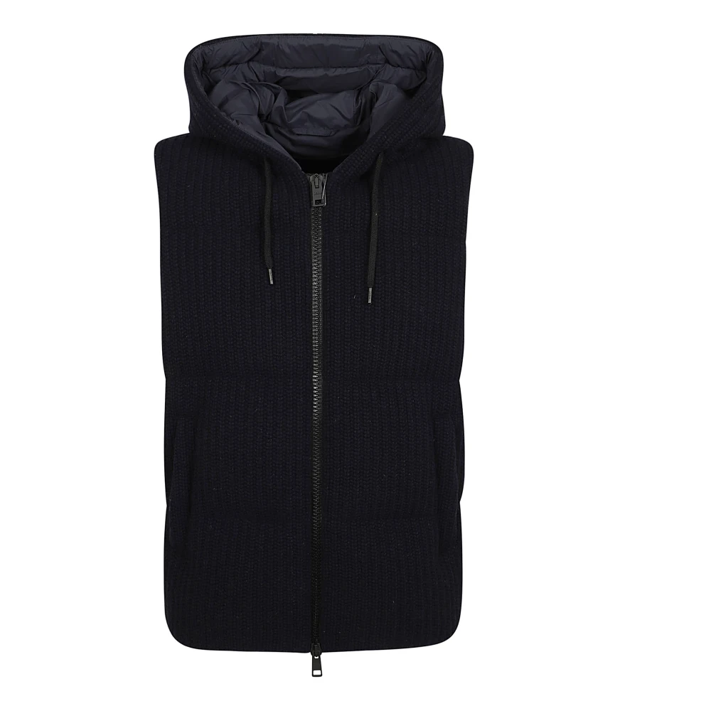 Herno Blauwe Mesh Gilet Vest Blue Heren