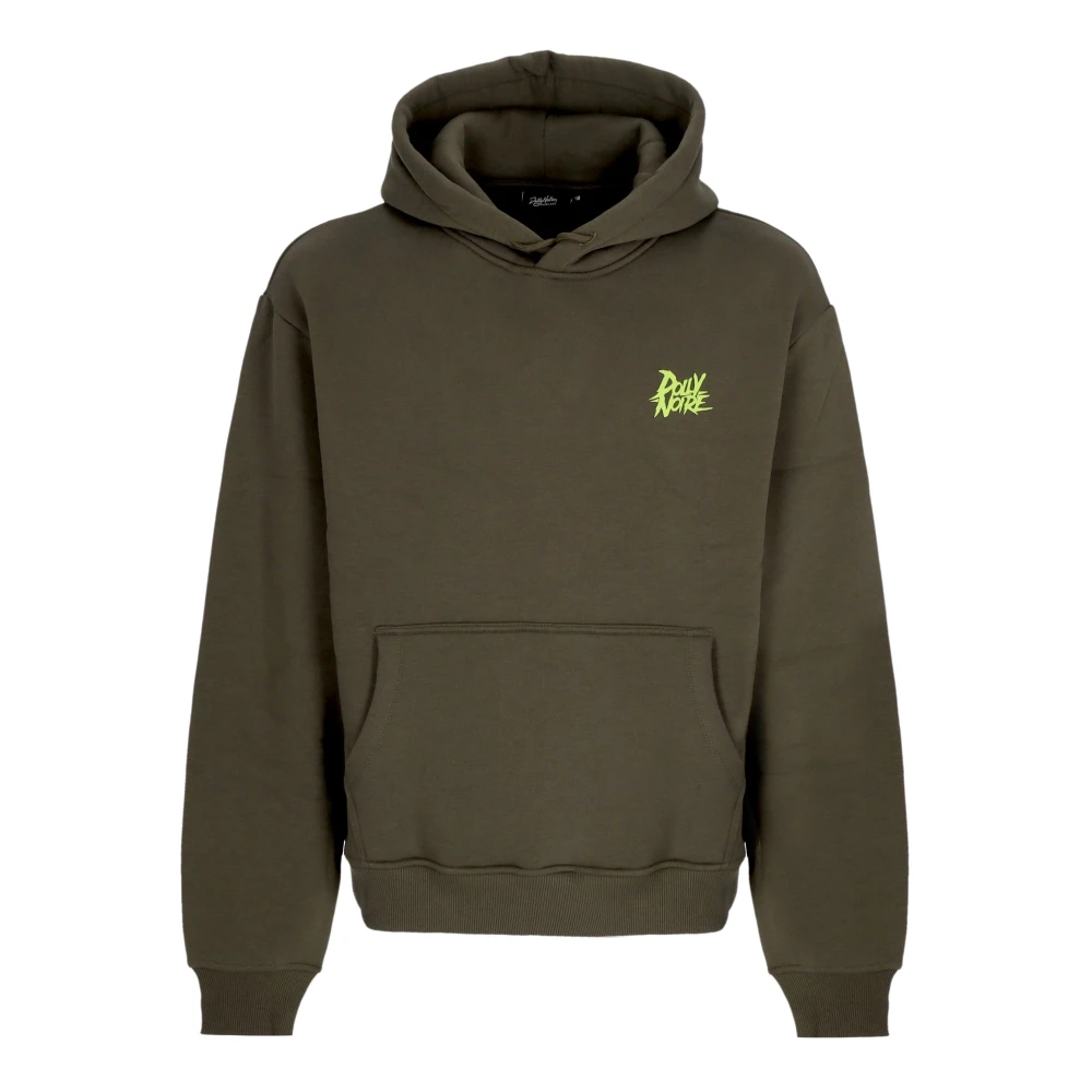 Dolly Noire Men's Green Hoodies, L, Forest Night Hoodie With Screen Printing