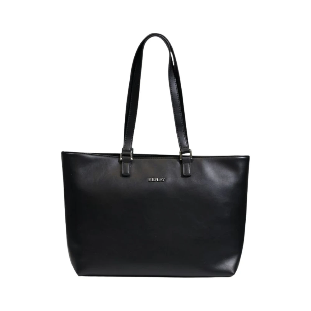 Replay Zwarte Polyethyleen Handtas Lente Zomer Collectie Black Dames