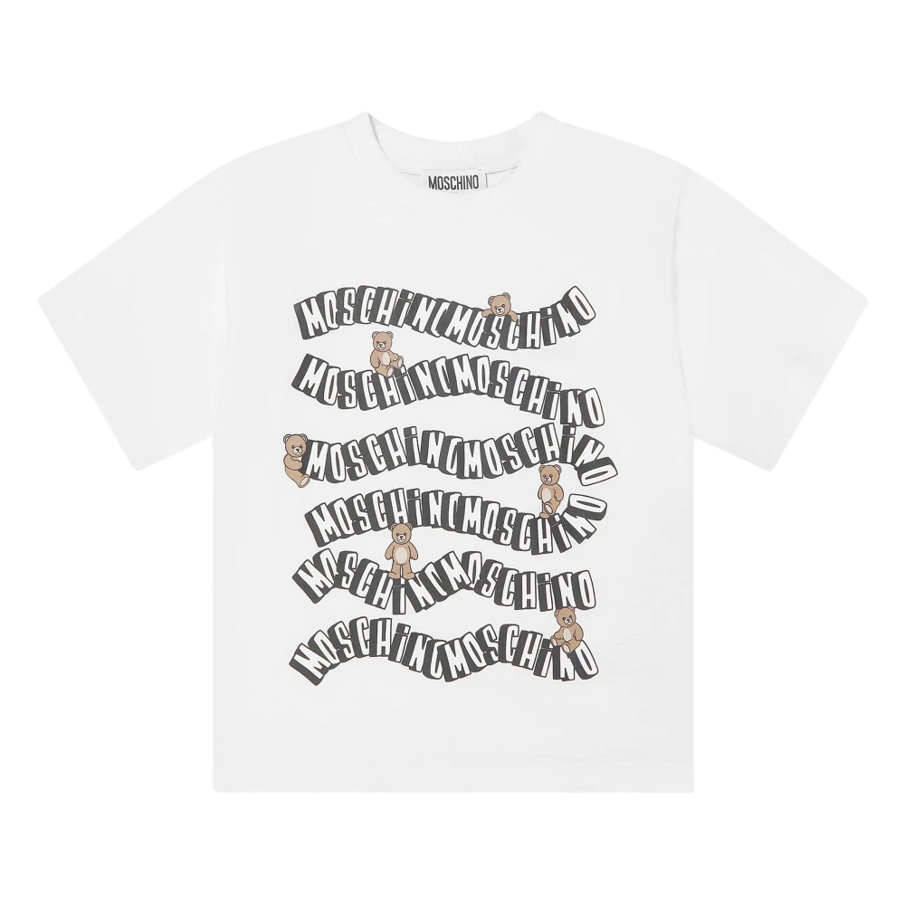 Moschino , Kids Short Sleeve T-Shirts, Male, Multicolor, 4 Y, Teddy Bear Logo T-Shirt