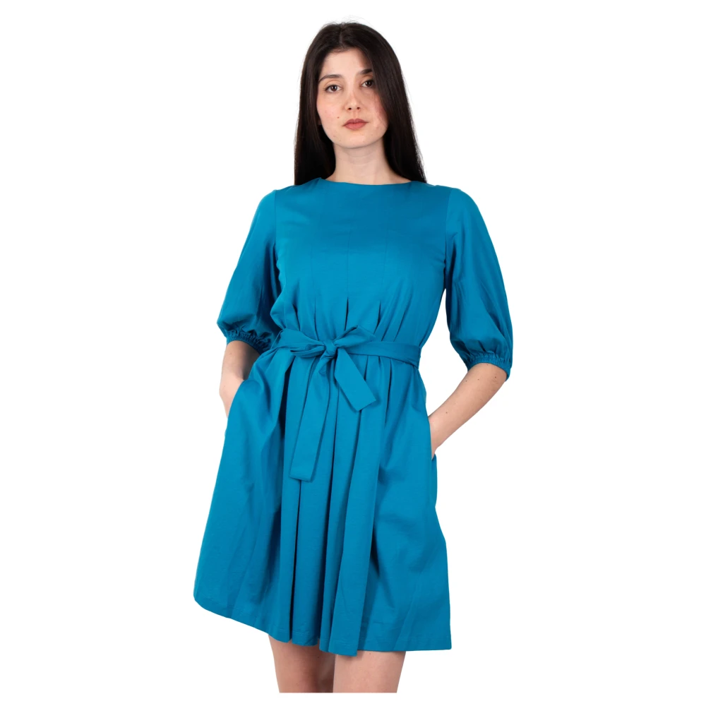 Max Mara Weekend Ocean Jersey Jurk Blue Dames