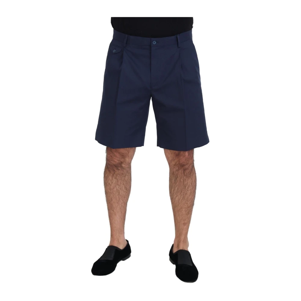 Dolce & Gabbana Men's Blue Casual Shorts, M, Chino Pleated Shorts