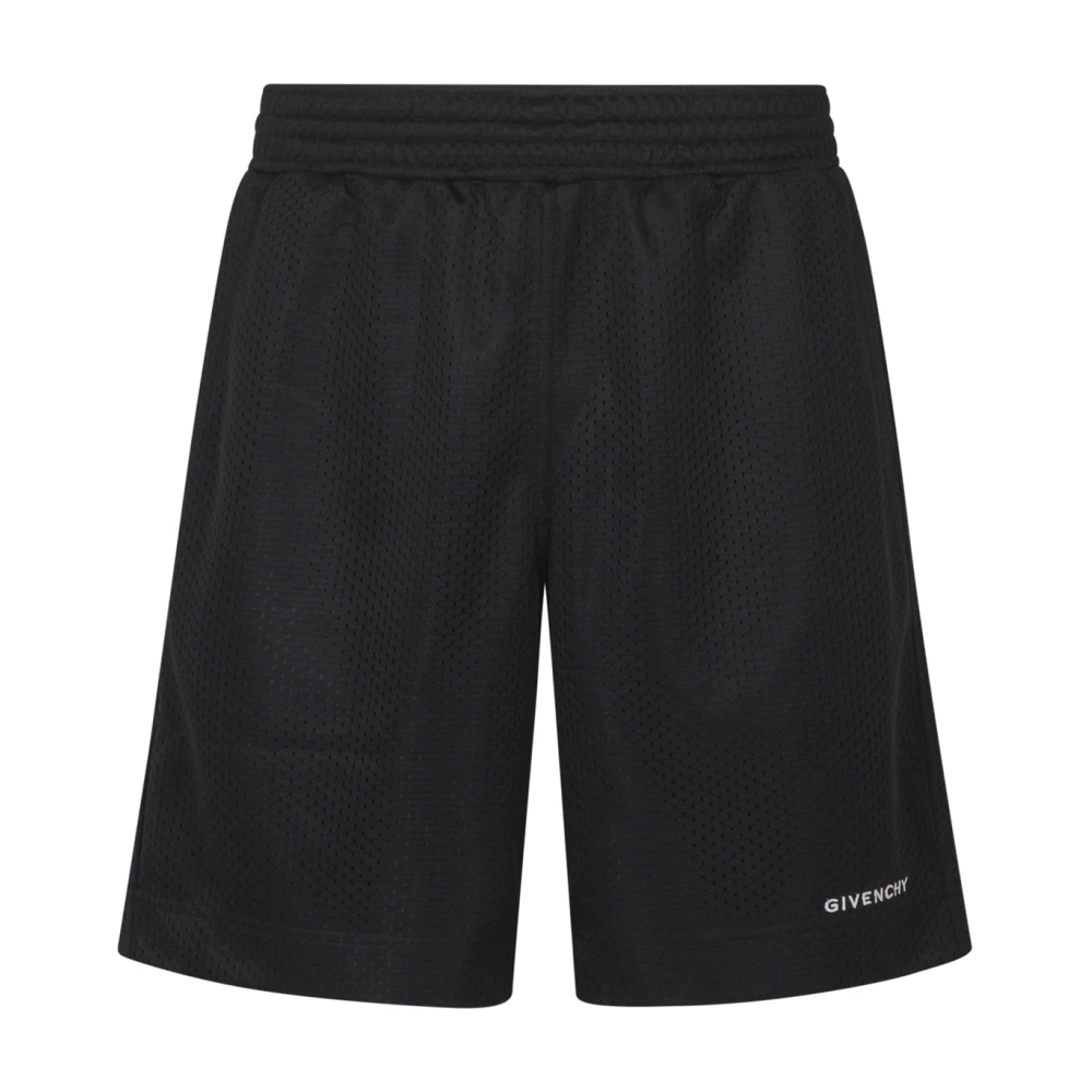 Givenchy Mesh Bermuda Shorts met elastische taille Black Heren