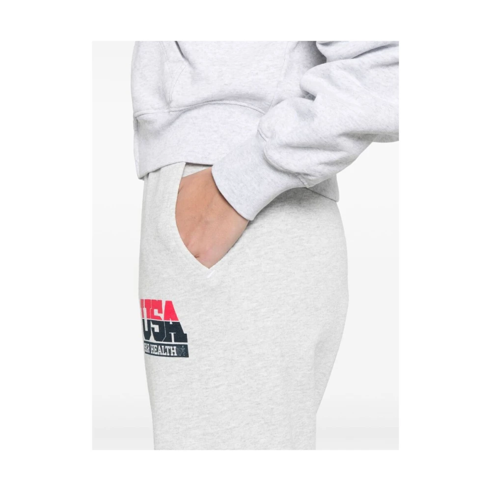 Sporty & Rich Grijze Katoenmix Elastische Broek Gray Dames