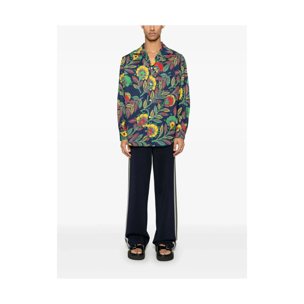 Needles Blauw Knoopshirt Multicolor Heren