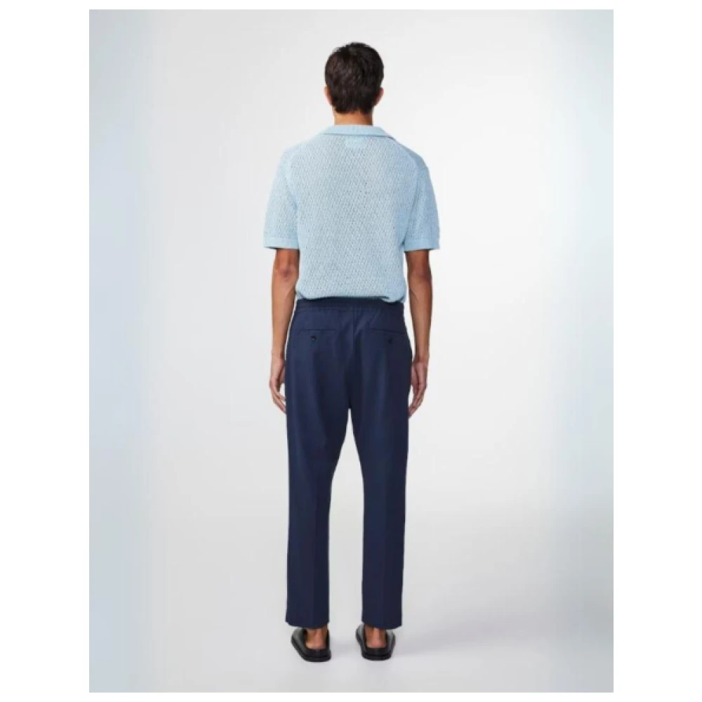Nn07 Katoenmix Crepe Broek Blue Heren