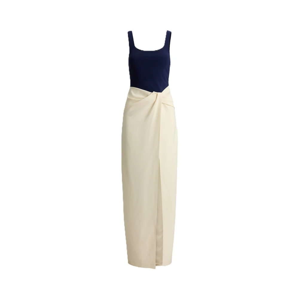 Ralph Lauren Women's Multicolor Gowns, 2XS, Twist-Detail Two-Tone Maxi Dress