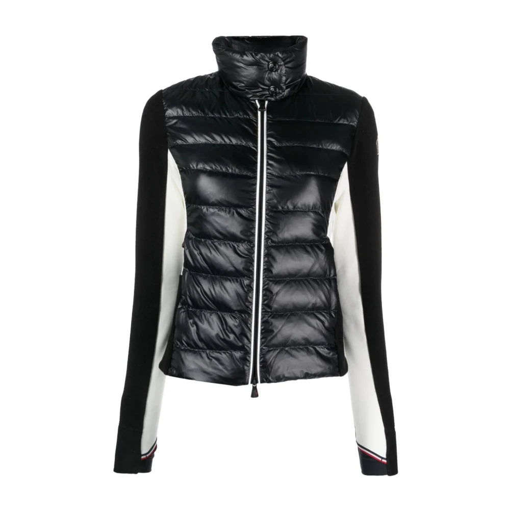 Moncler Svart Zip-Up Cardigan Black, Dam