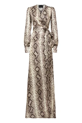 Python Silk Print Long Dress
