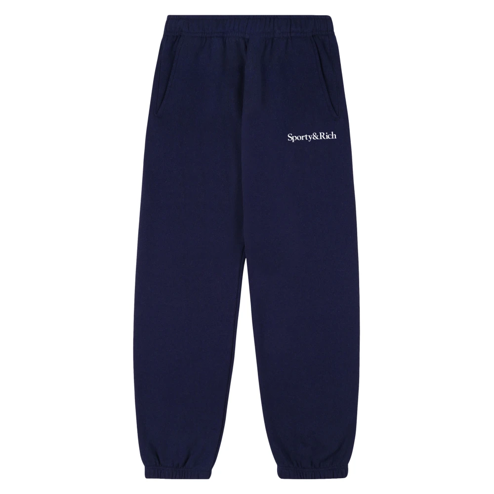 Sporty & Rich Blue Sweatpants, Unisex, 12 Y, Serif Logo Joggers