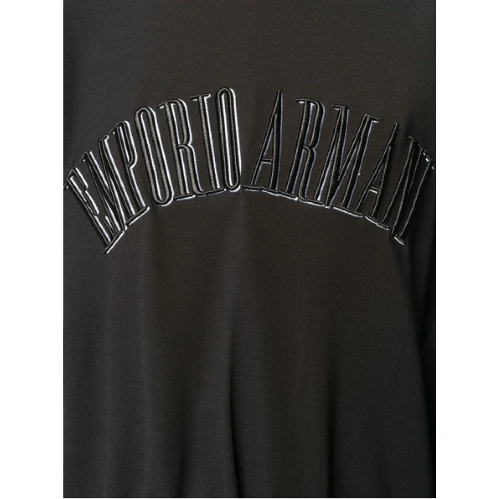 Emporio Armani Ronde hals sweatshirt in viscose mix Blue Dames