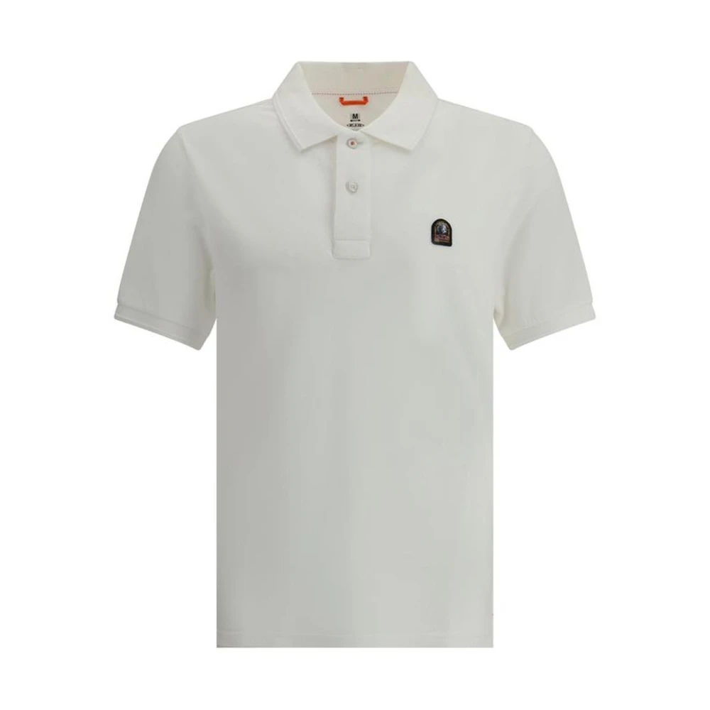 Parajumpers Sportieve Polo Shirt met Logo Patch White Heren