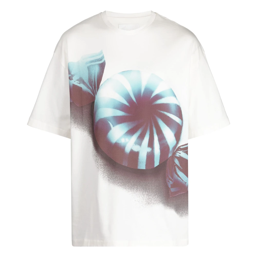 Jil Sander Grafische Print Katoenen T-shirt White Heren