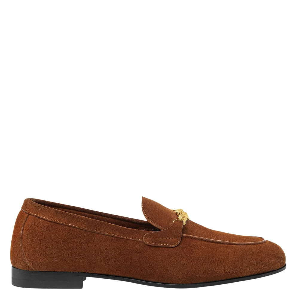 Versace Women's Brown Medusa Suede Slippers - Loafers - 3 Uk - Shoes