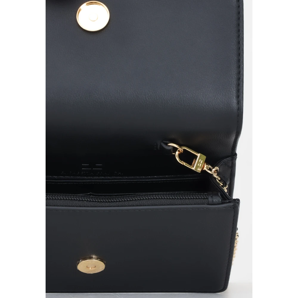 Elisabetta Franchi Zwarte schoudertas met kettingriem Black Dames