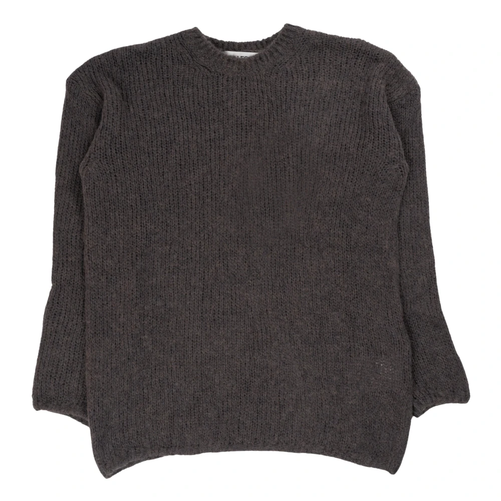Our Legacy Geribbelde Wolmix Crew-neck Sweater Gray Dames