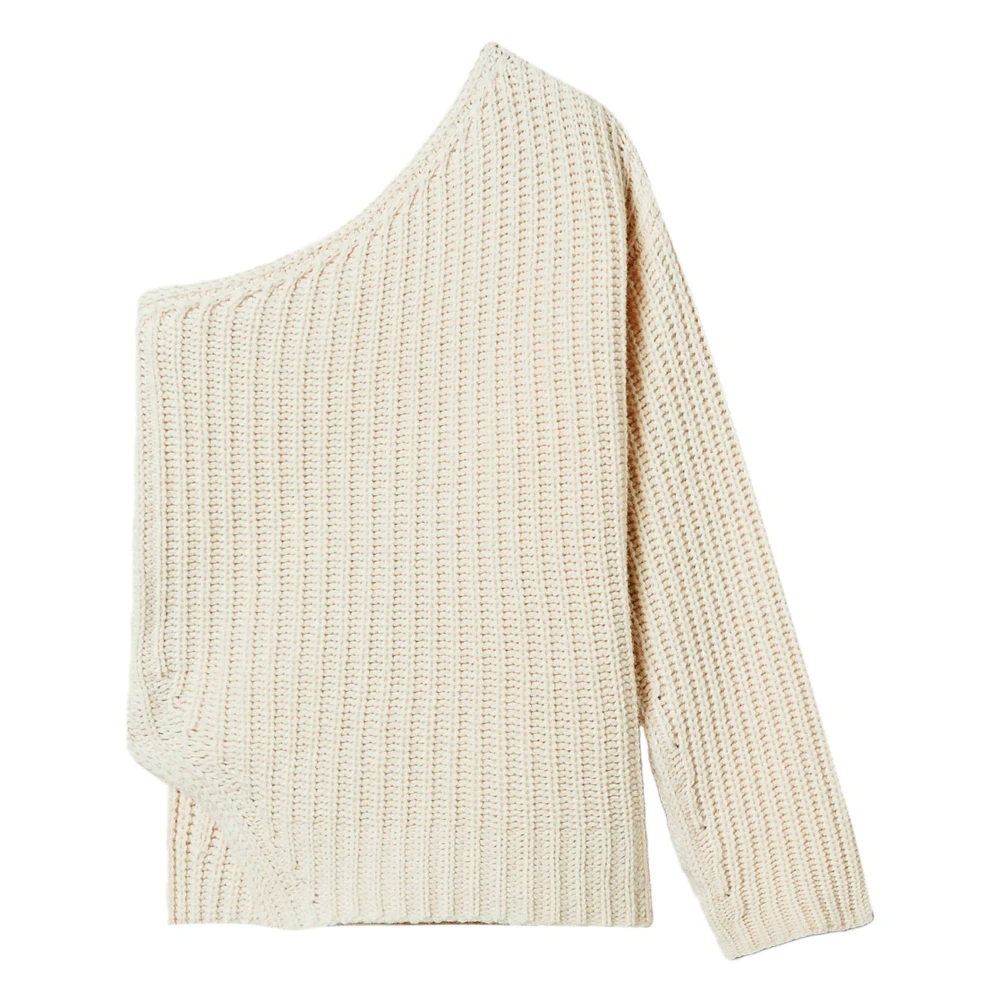 Twinset Sneeuw Gebreide Trui Beige Dames