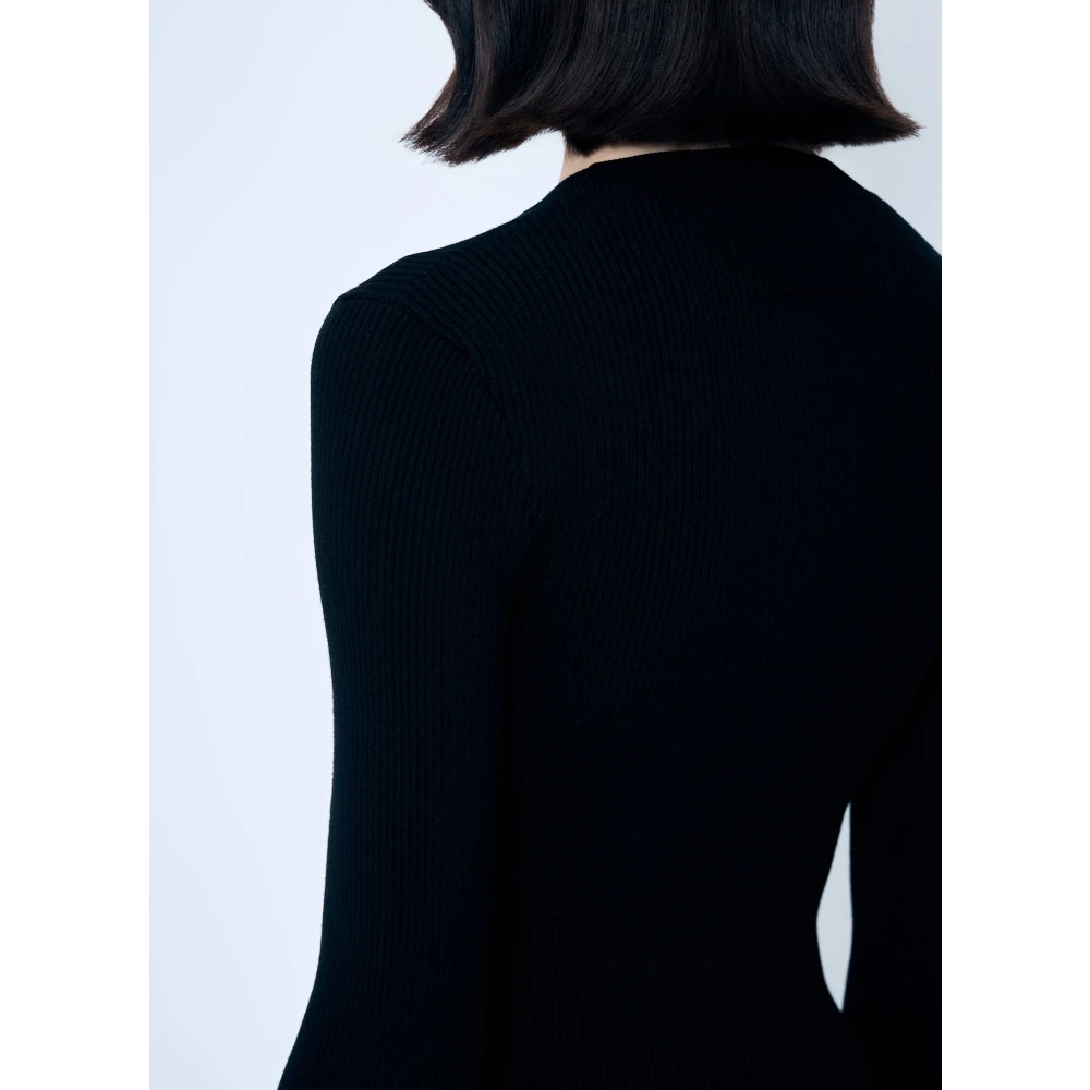 Jean Paul Gaultier Transparante Paneel Geribbelde Coltrui Black Dames