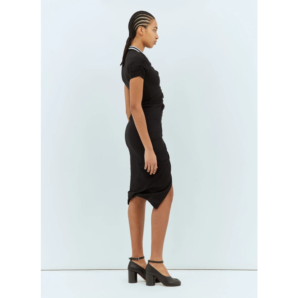 Vivienne Westwood Geborduurde Midi Jurk met Logo Black Dames