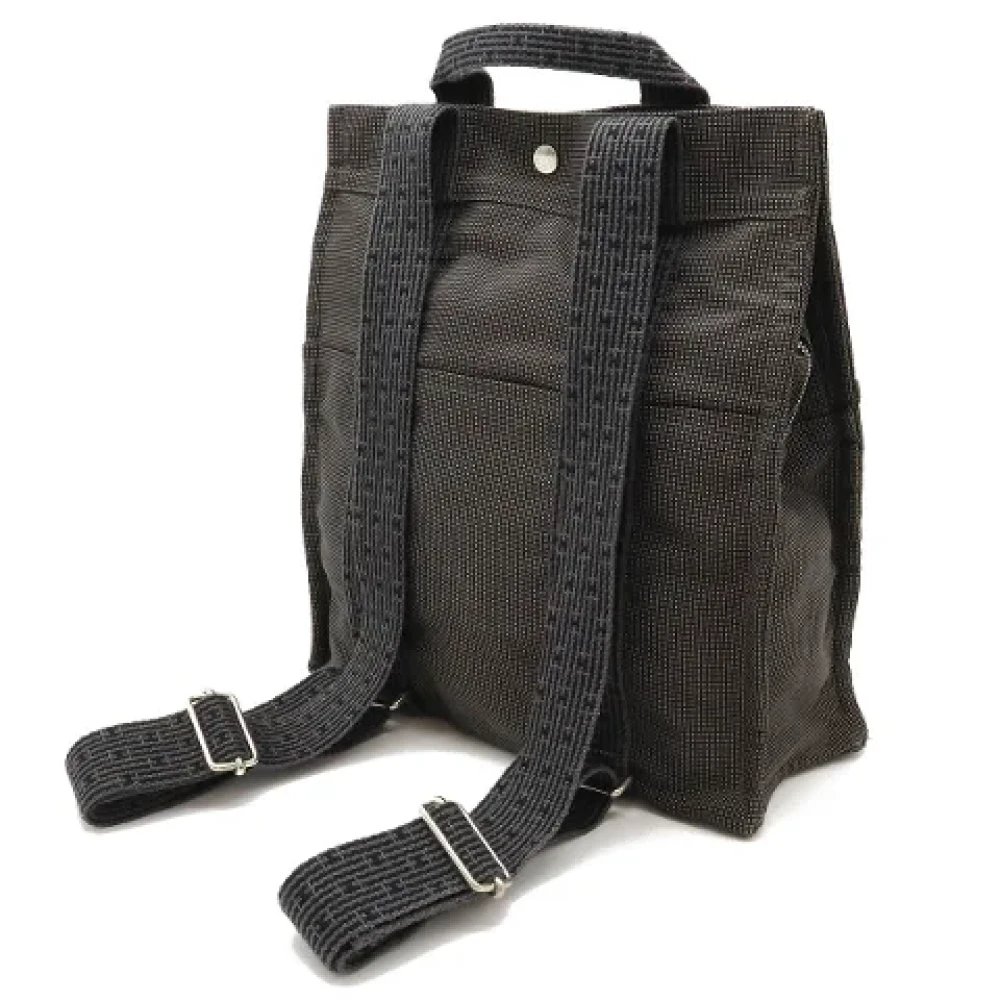 Hermès Vintage Pre-owned Canvas backpacks Gray Dames
