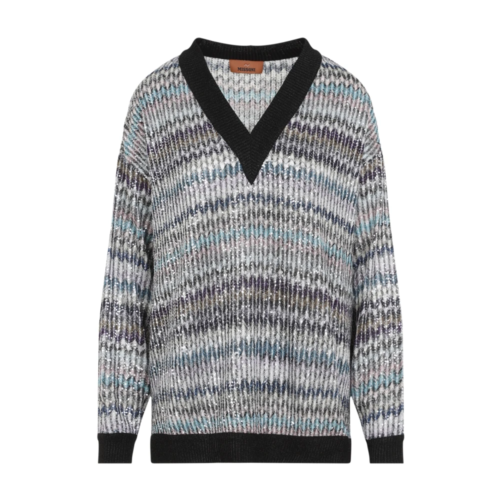 Missoni Women's Multicolor V-Neck Knitwear, 2XS, V-Neck Cape Jumper