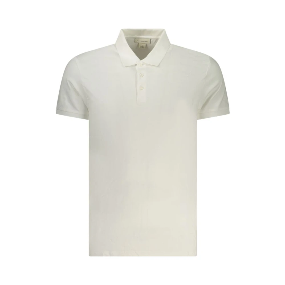 Calvin Klein Men's White Polo Shirts, Xl, Cotton Polo Shirt