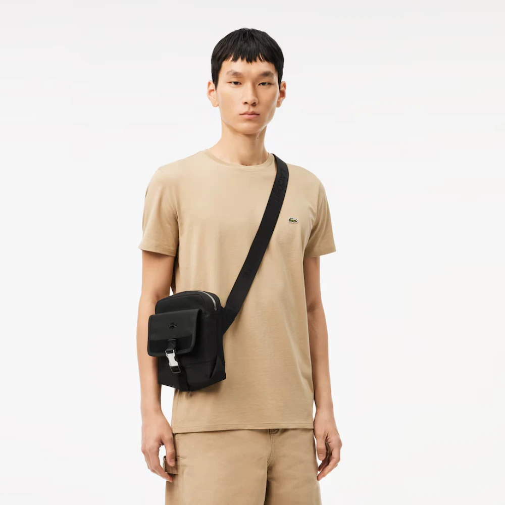Lacoste Nylon Crossbodytas Heren Zwart Black Heren