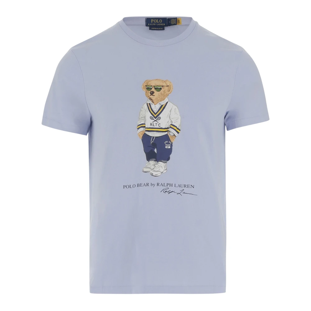 Polo Ralph Lauren Katoenen Polo Bear T-shirt Lichtblauw Blue Heren