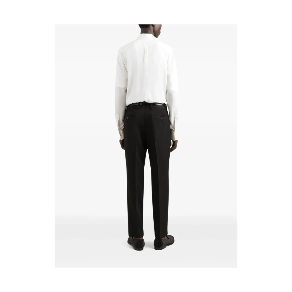 Dolce & Gabbana Zwarte broek met knopen en zakken Black Heren