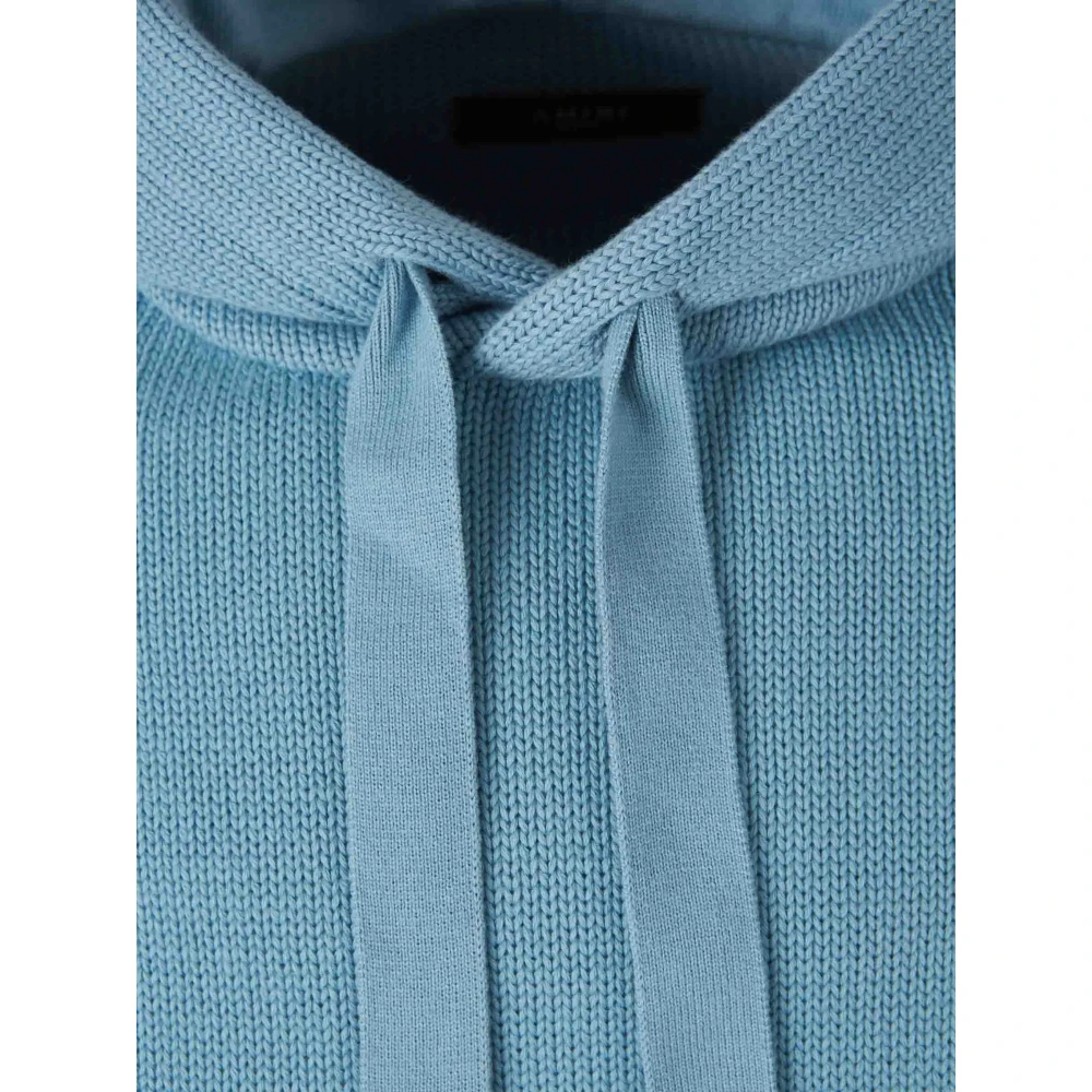 Amiri Helblauwe katoenen hoodie met capuchon Blue Heren