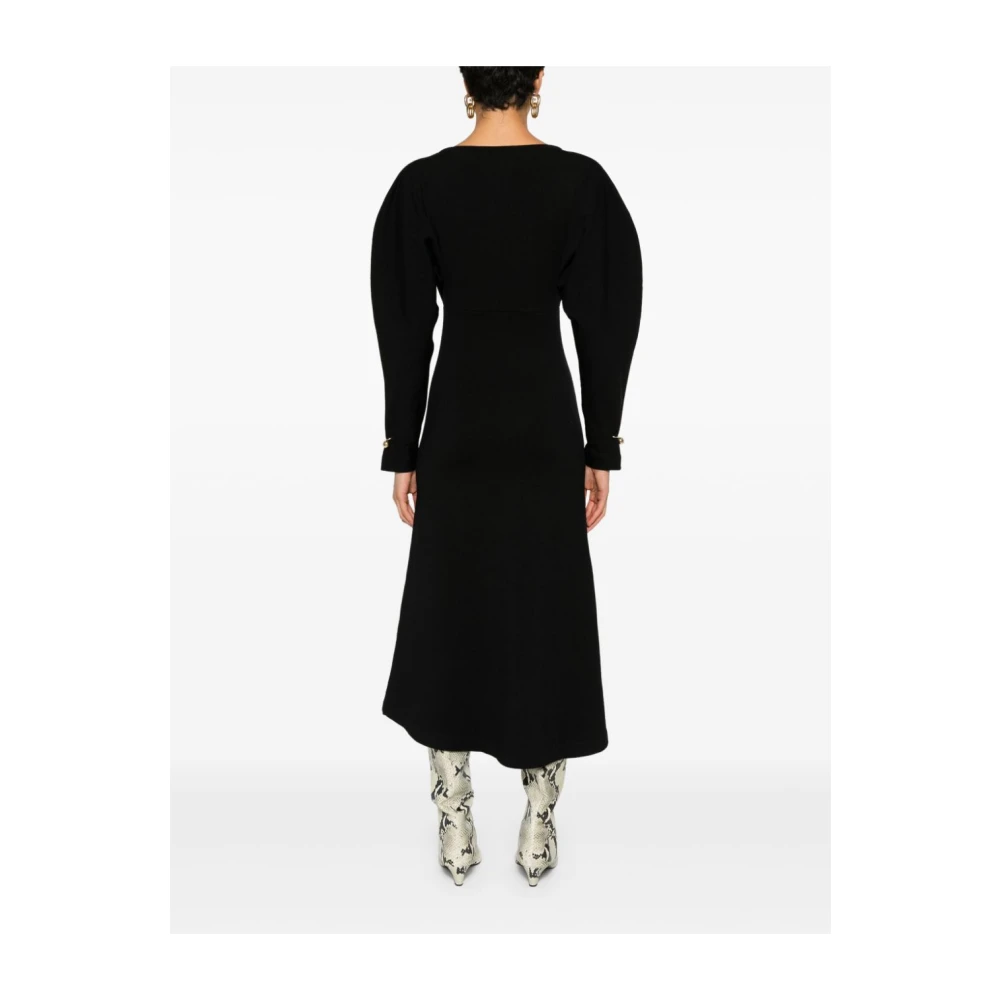 Philosophy di Lorenzo Serafini Zwarte Gebreide Jurk met Gouden Accenten Black Dames