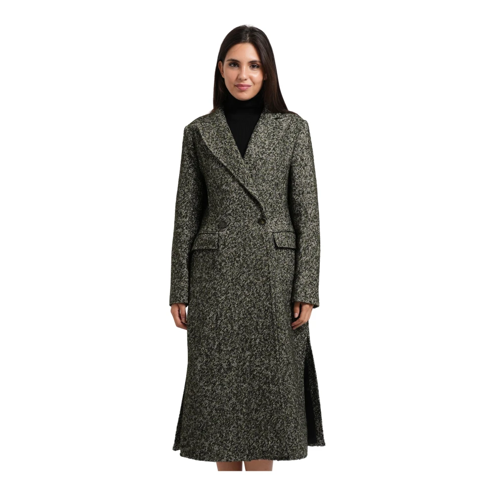 Fracomina Donna Verde - Cappotto Lungo Regular Doppiopetto - Coats - S