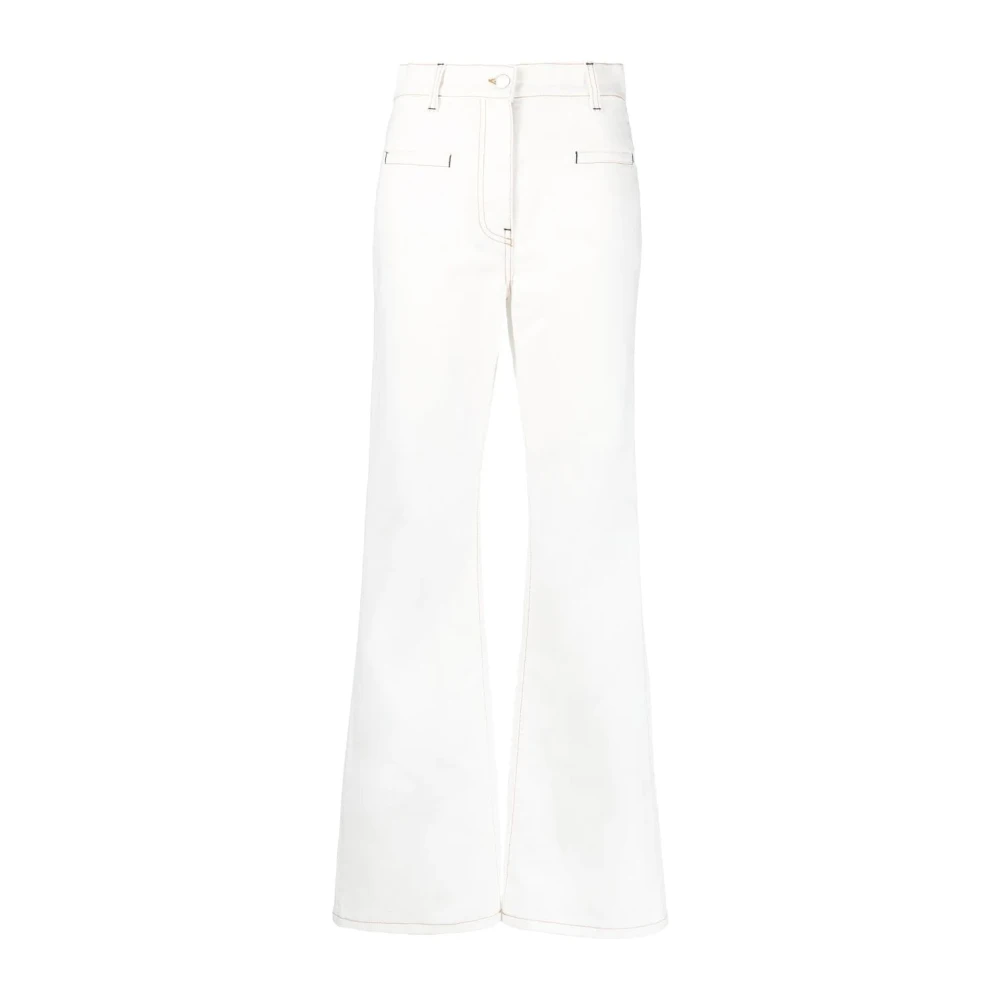 JW Anderson Witte Wide Flare Jeans White Dames