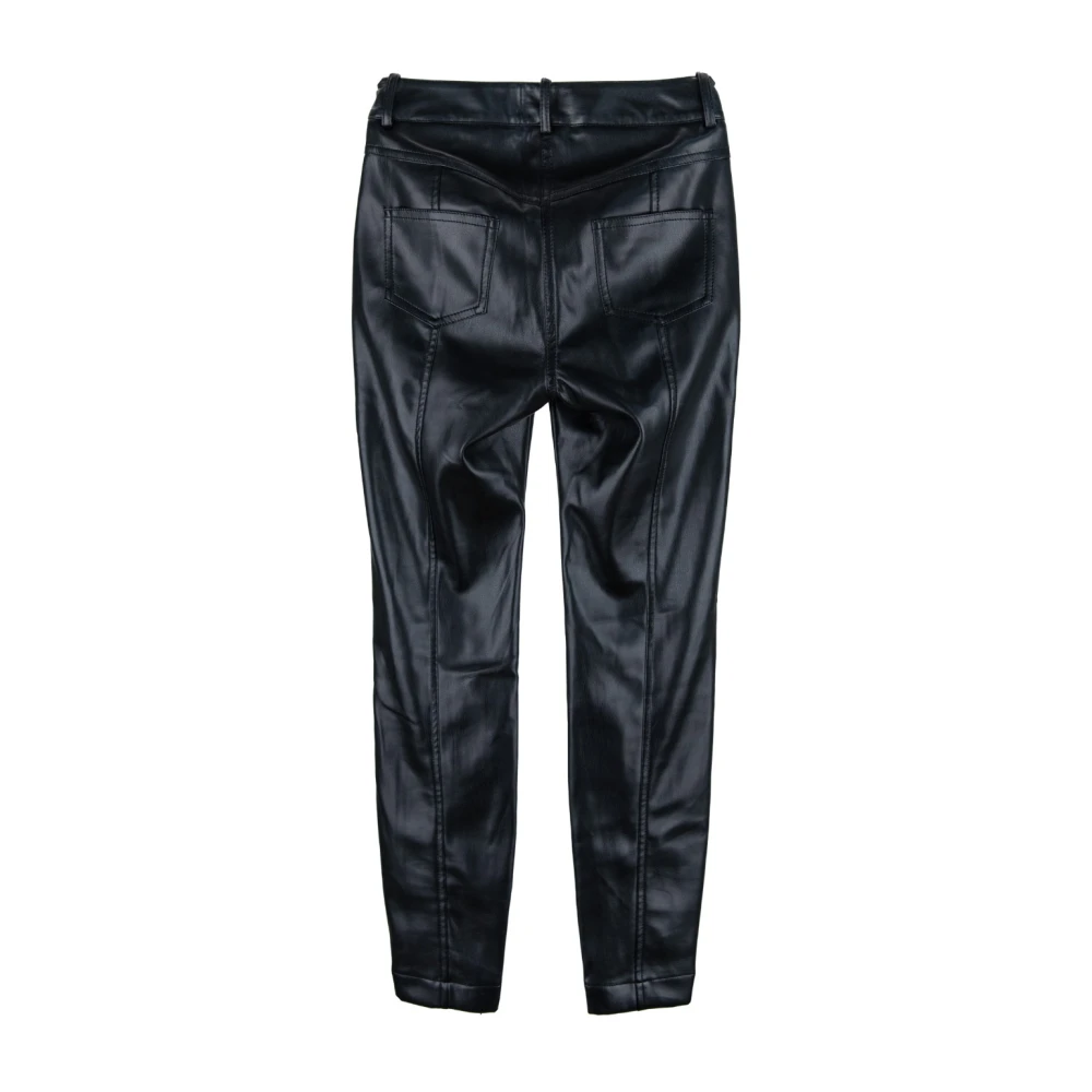 Elisabetta Franchi Dames Ritsbroek met Gouden Details Black Dames