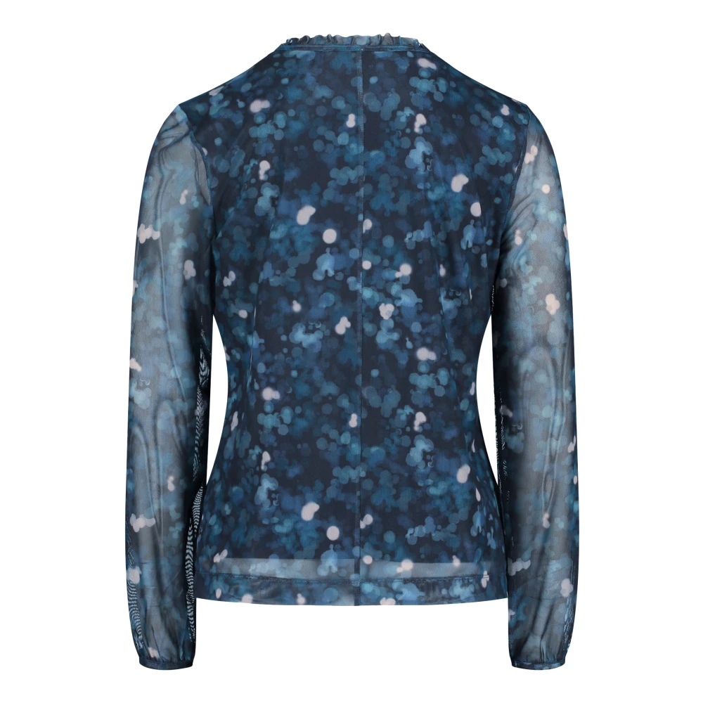 Betty & Co Blouse met gerimpelde halslijn Blue Dames