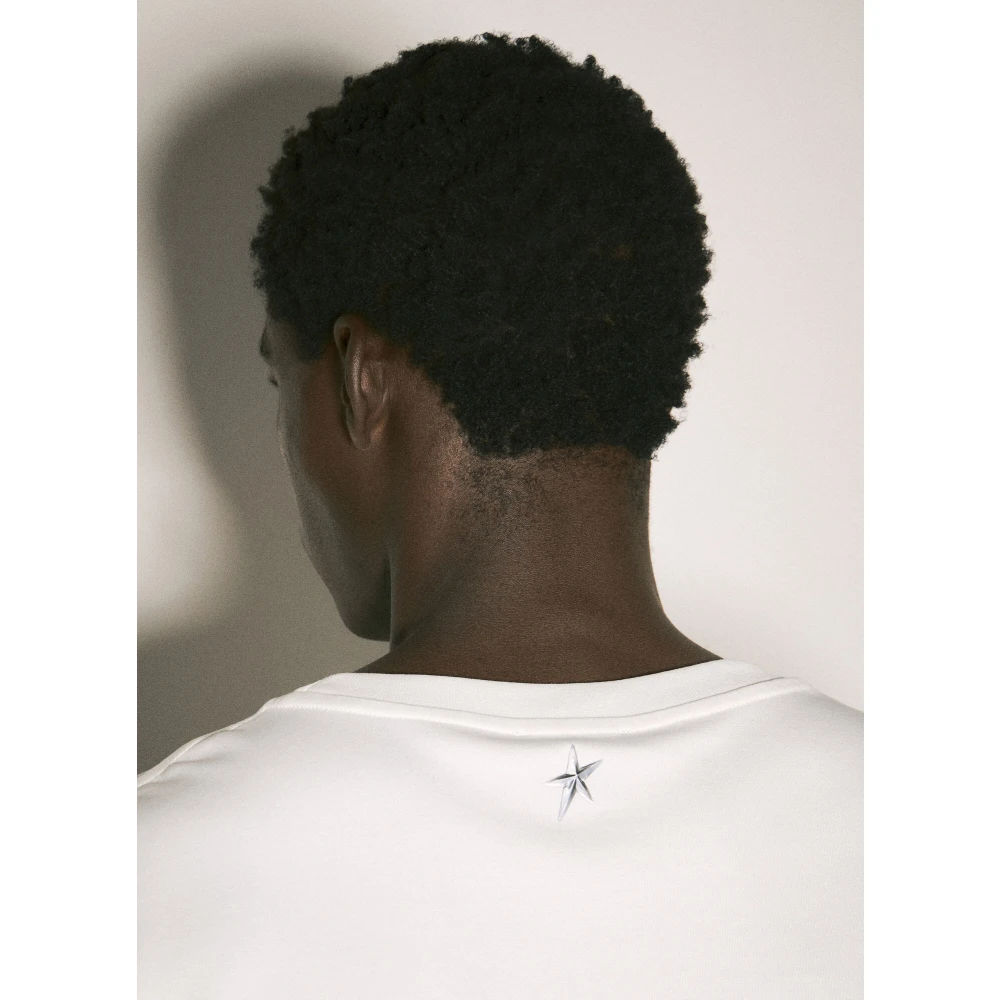 Mugler Zilver-tone Hardware Katoenen T-shirt White Heren