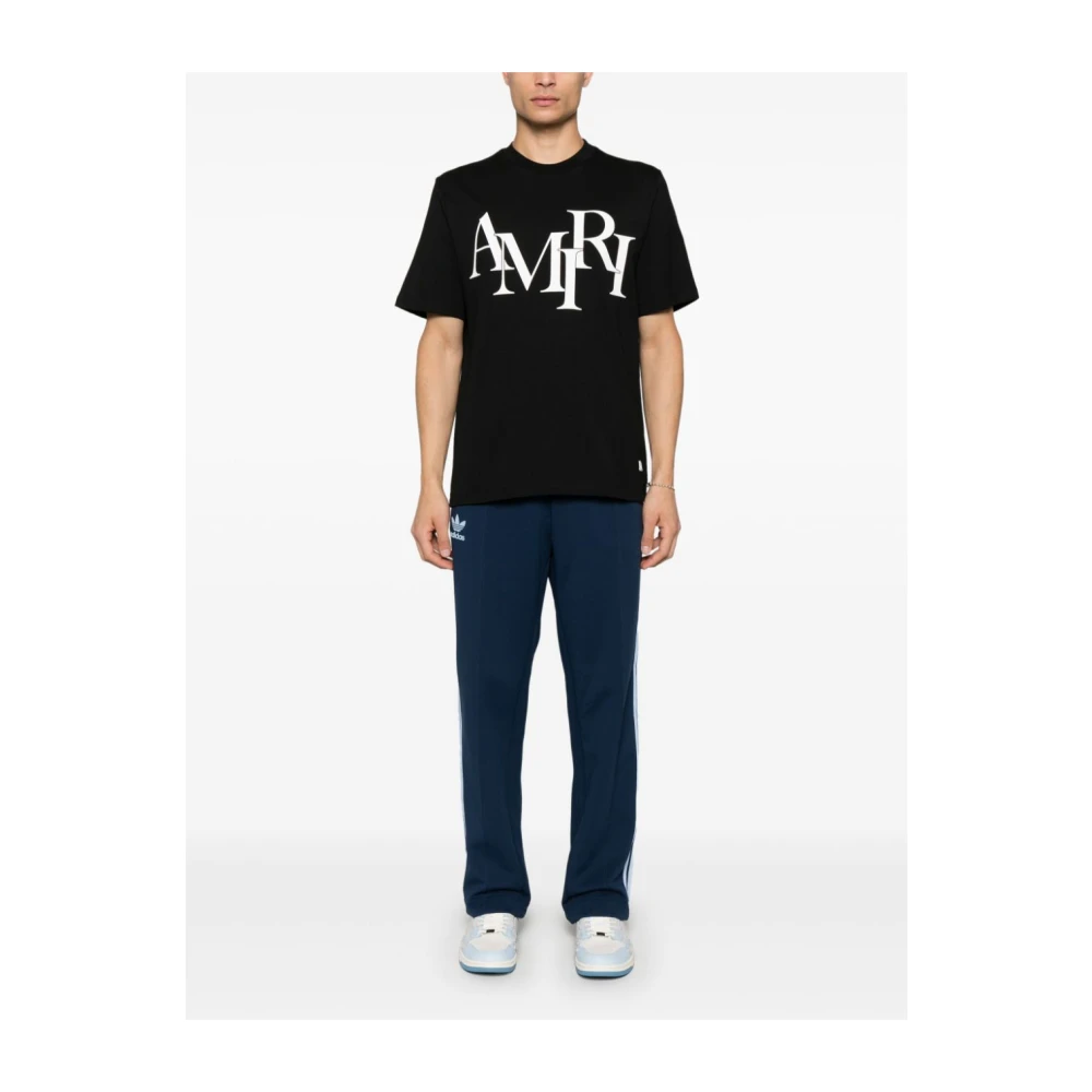 Amiri Staggered Logo T-shirt Black Heren