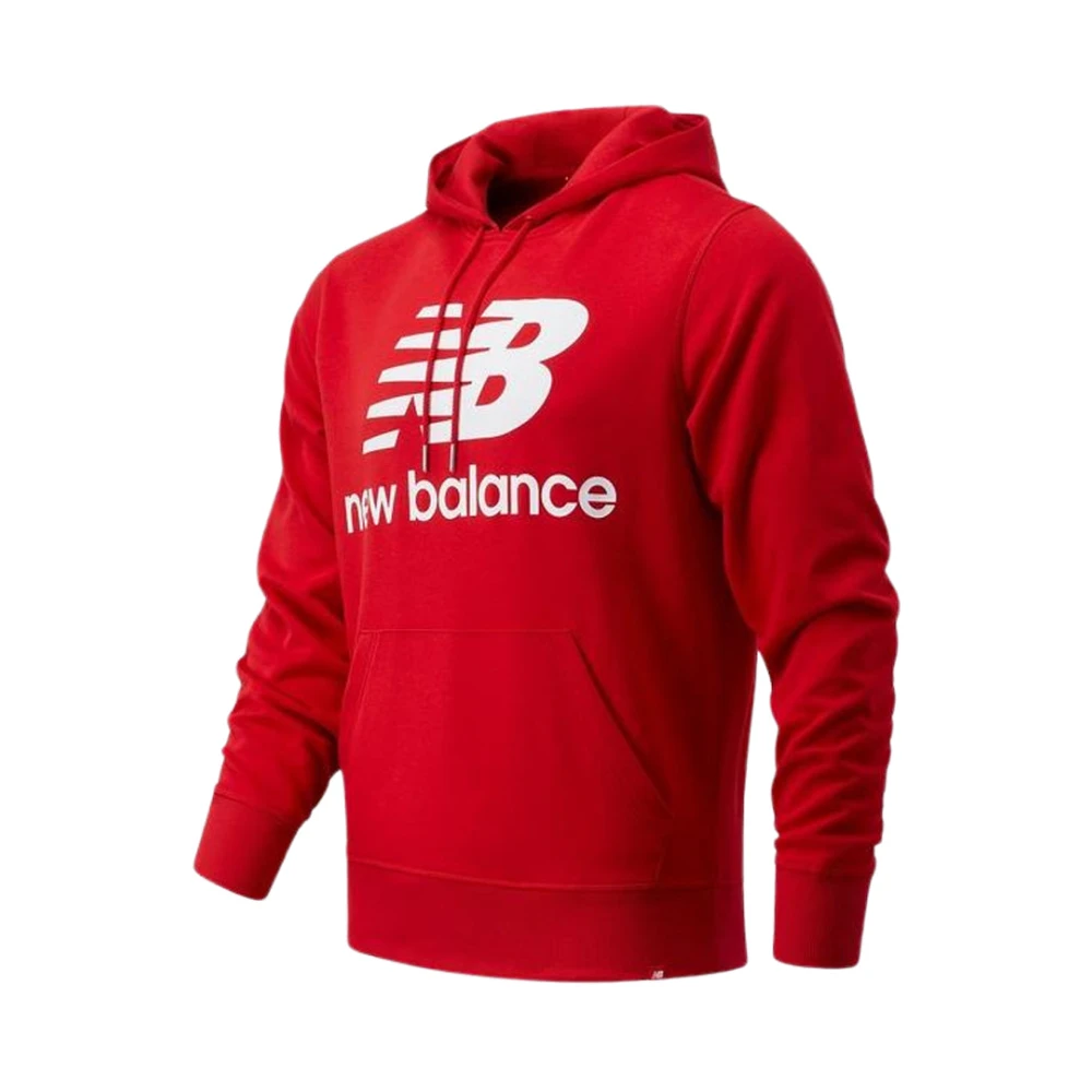 New Balance Hoodie met Ribdetails Red Heren