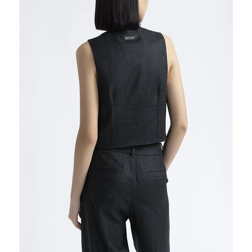 PESERICO Lurex wol flanellen gilet Gray Dames