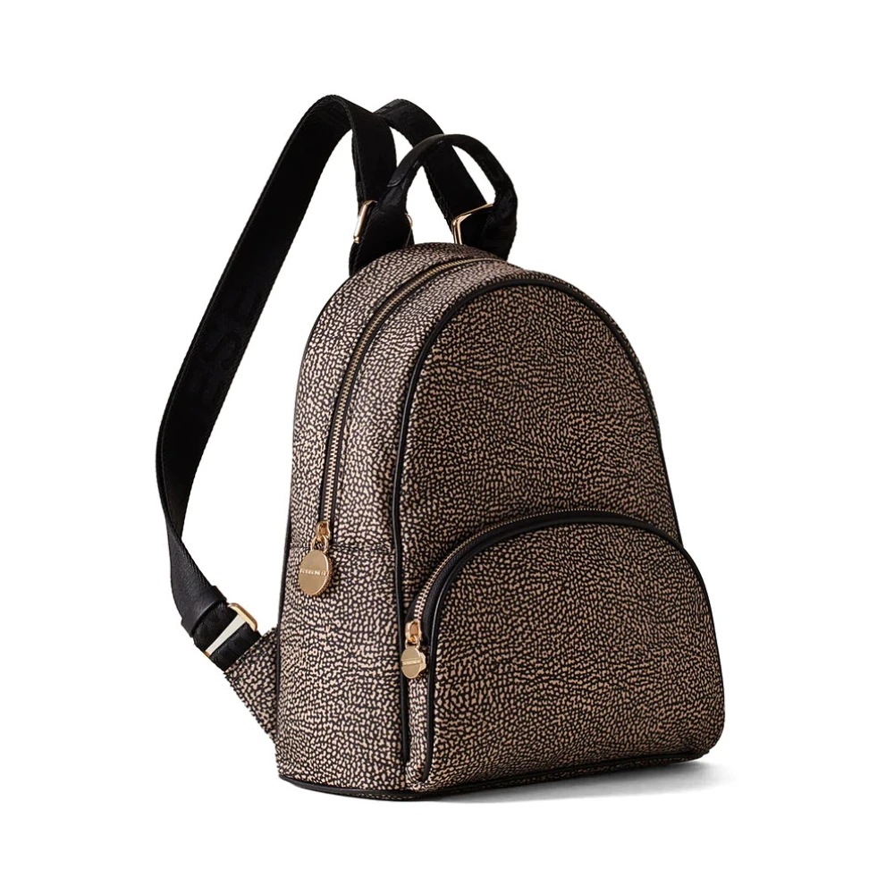 Borbonese Geometrische Eco Line Schoudertas Brown Dames