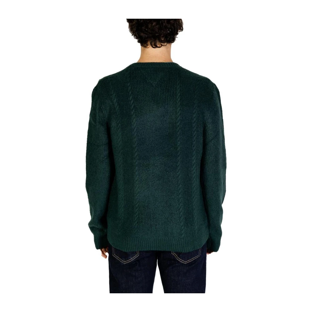 Tommy Jeans Groene Gebreide Trui Heren Herfst Winter Collectie Green Heren