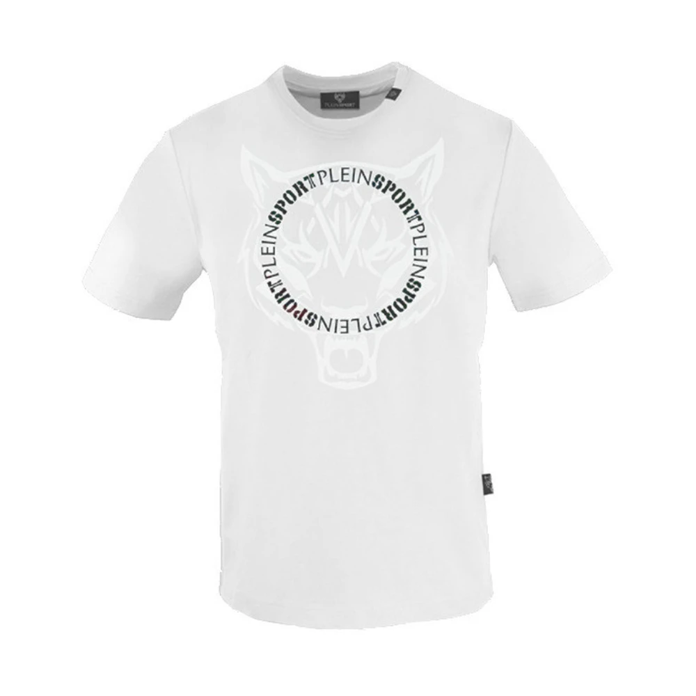 Plein Sport Katoenen T-shirt met Voorkant Print White Heren