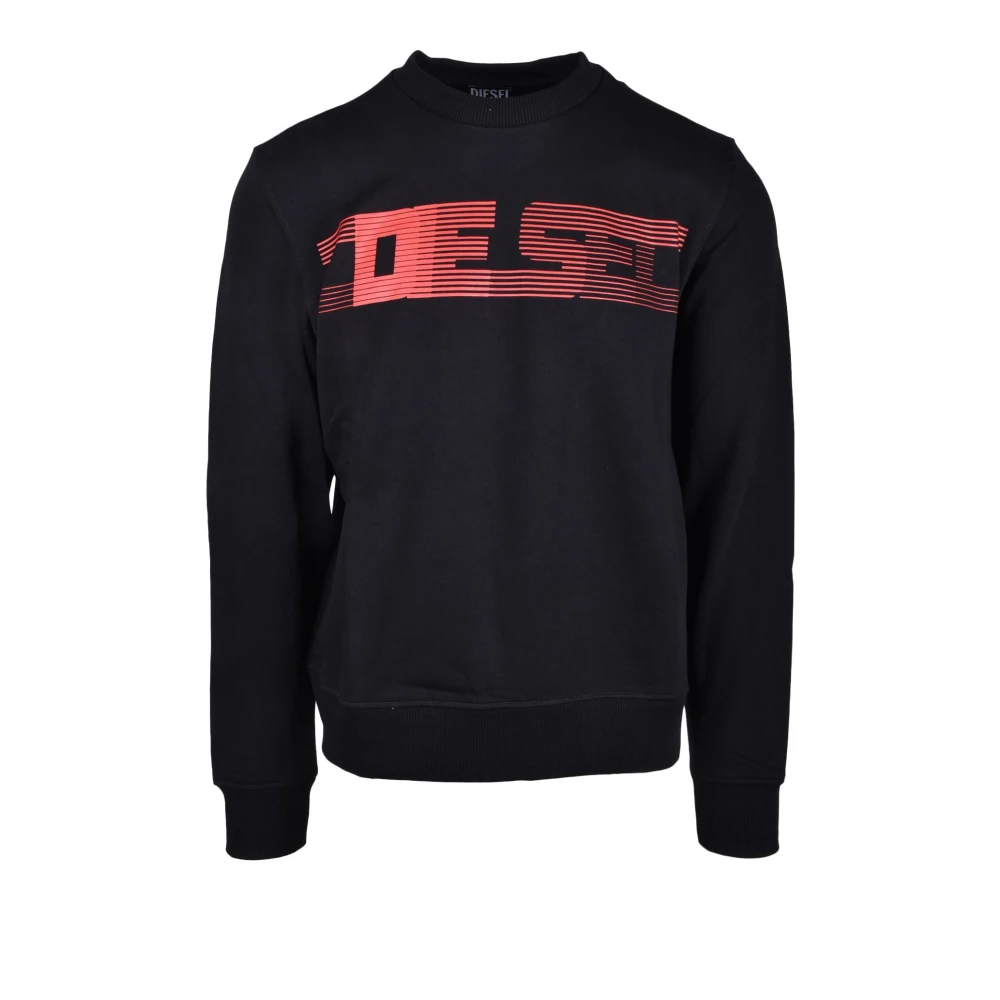 Diesel Katoenmix Sweater Black Heren