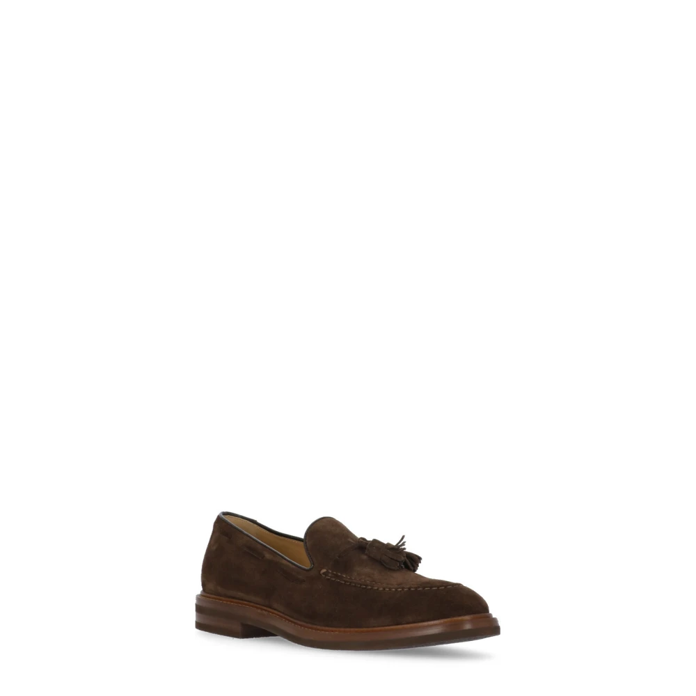 BRUNELLO CUCINELLI Bruine Suède Leren Loafers voor Heren Brown Heren