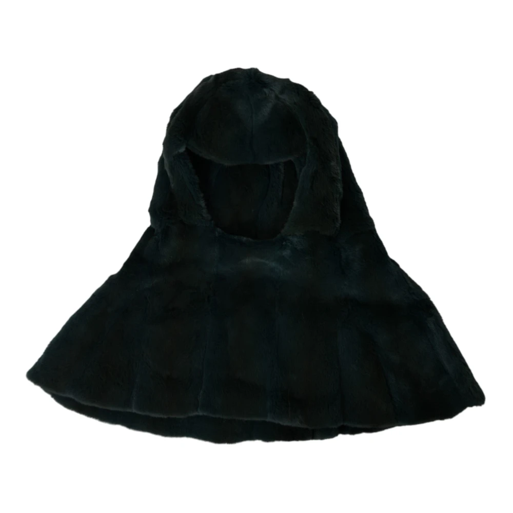 Dolce & Gabbana Zwarte Wezel Bont Hoofddeksel Hoed Black Unisex