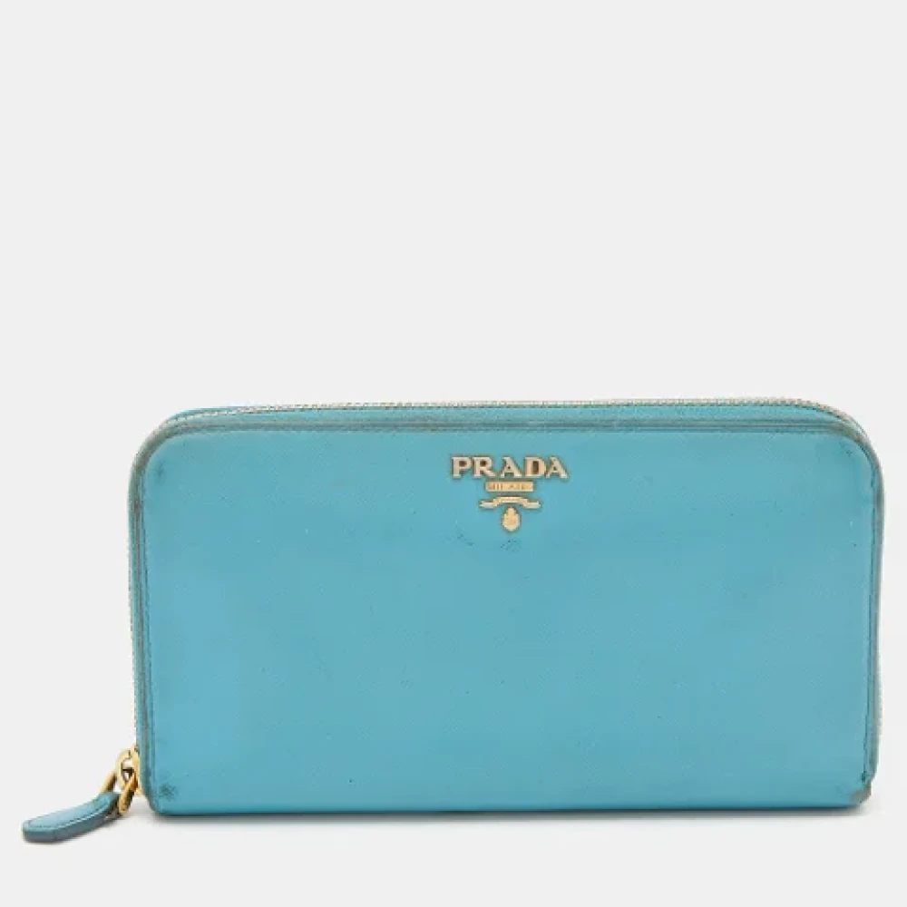 Prada Vintage Pre-owned Leather wallets Blue Dames