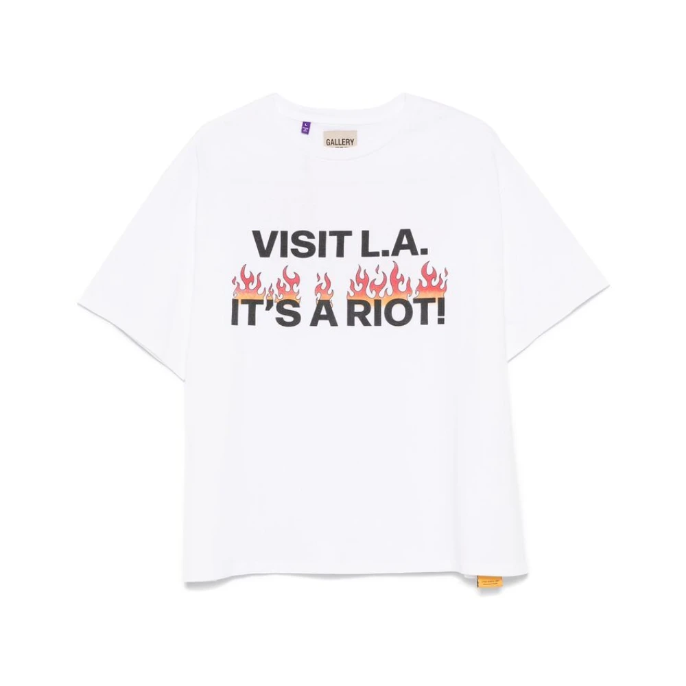 Gallery Dept. Riot Print Crew Neck T-shirt White Heren