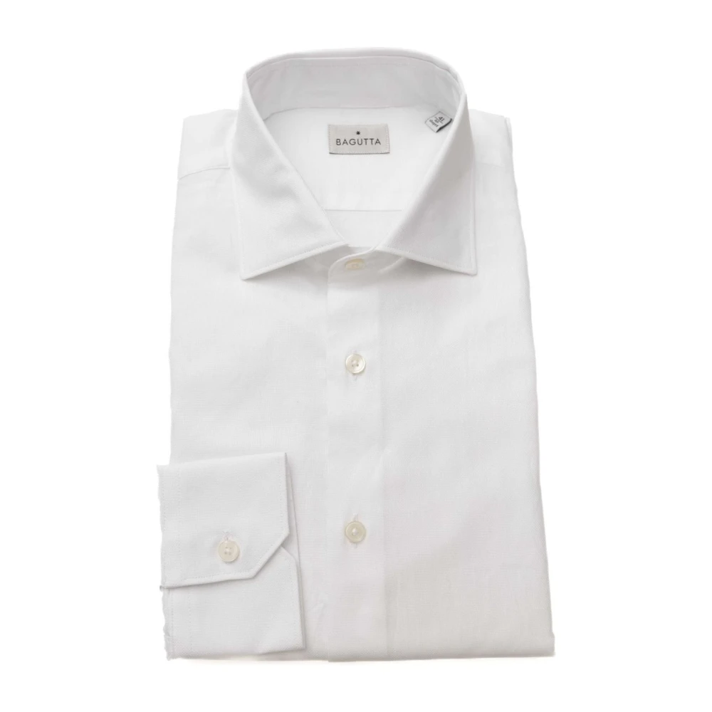 Bagutta Franse Kraag Overhemd Tijdloze Elegantie White Heren